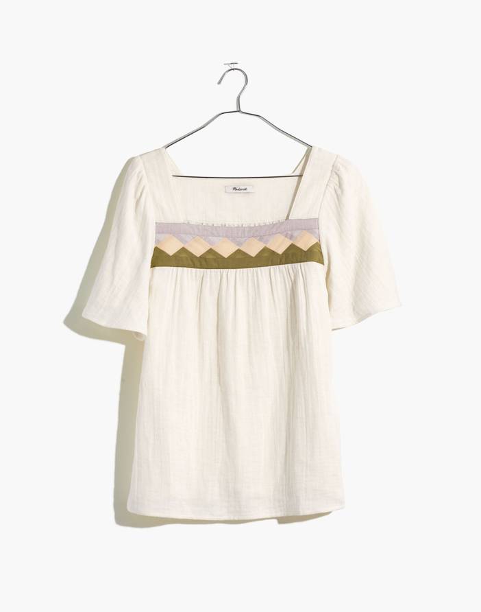 Plus Patchwork Square-Neck Top | Madewell