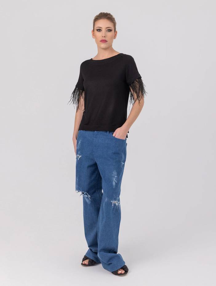 Ariel - T-Shirt mit abnehmbaren Federn | Helene Galwas