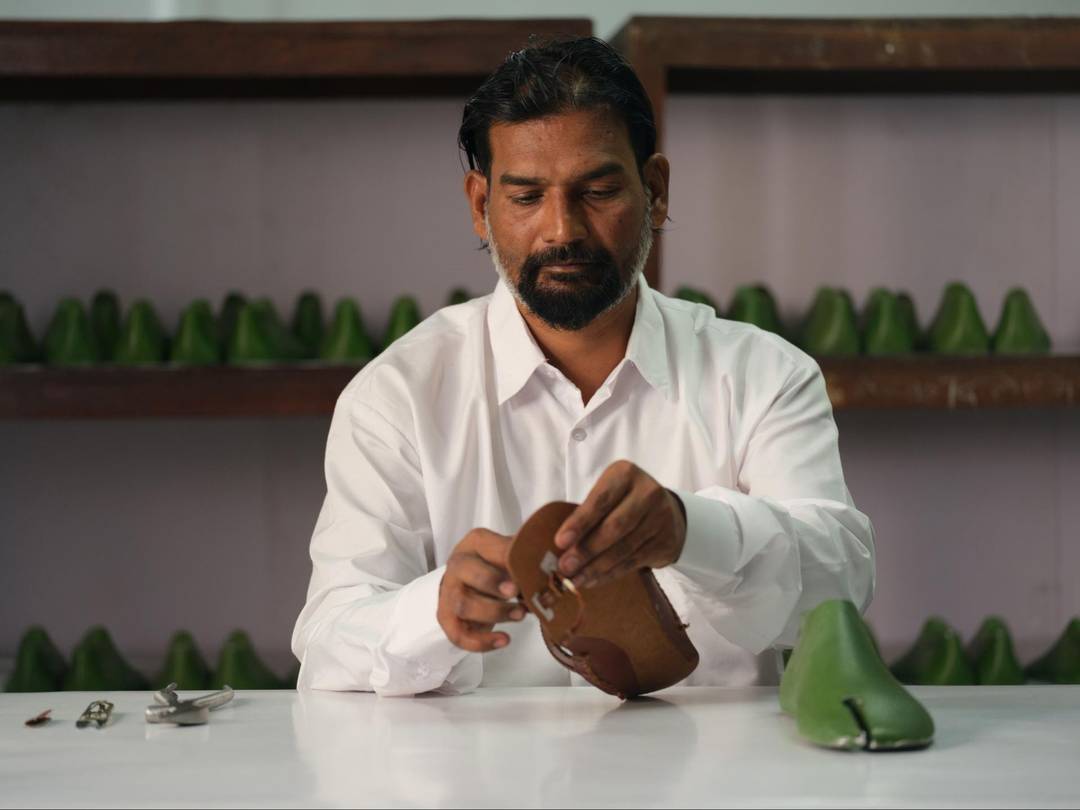 Kolhapuri footwear maker