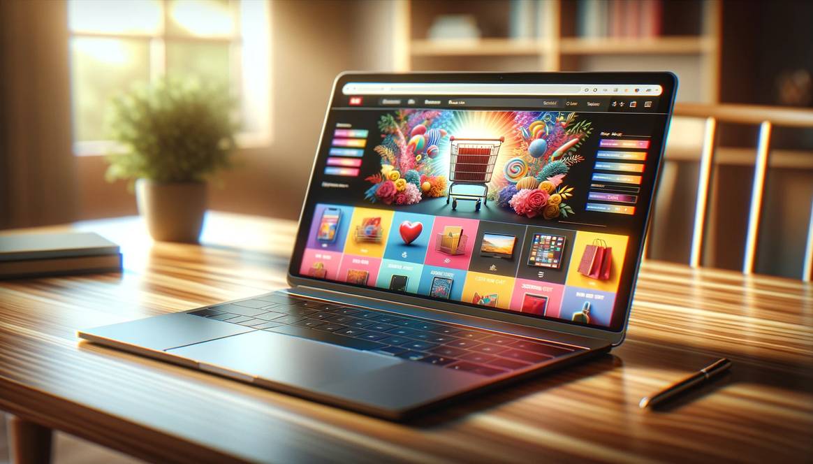 AI-generated image of e-commerce showing up on a laptop screen Credits: FashionUnited