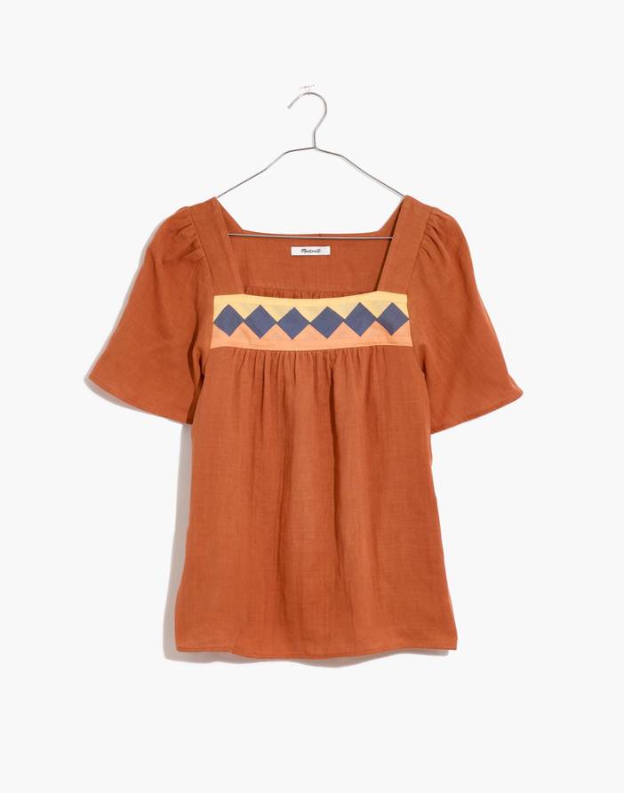 Plus Patchwork Square-Neck Top | Madewell