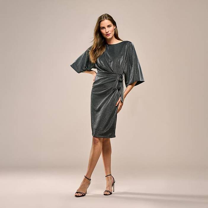Milan Metallic Jurk Zilver | Mart Visser