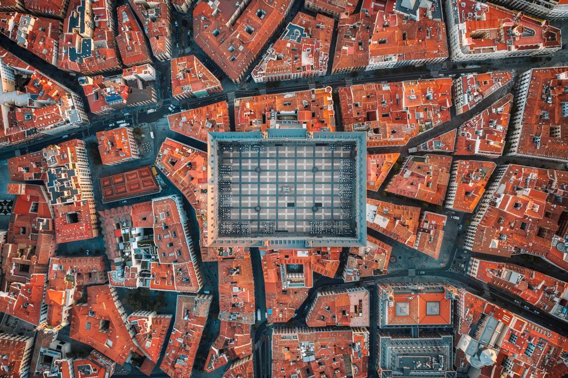 Vista aérea de la Plaza Mayor de Madrid.