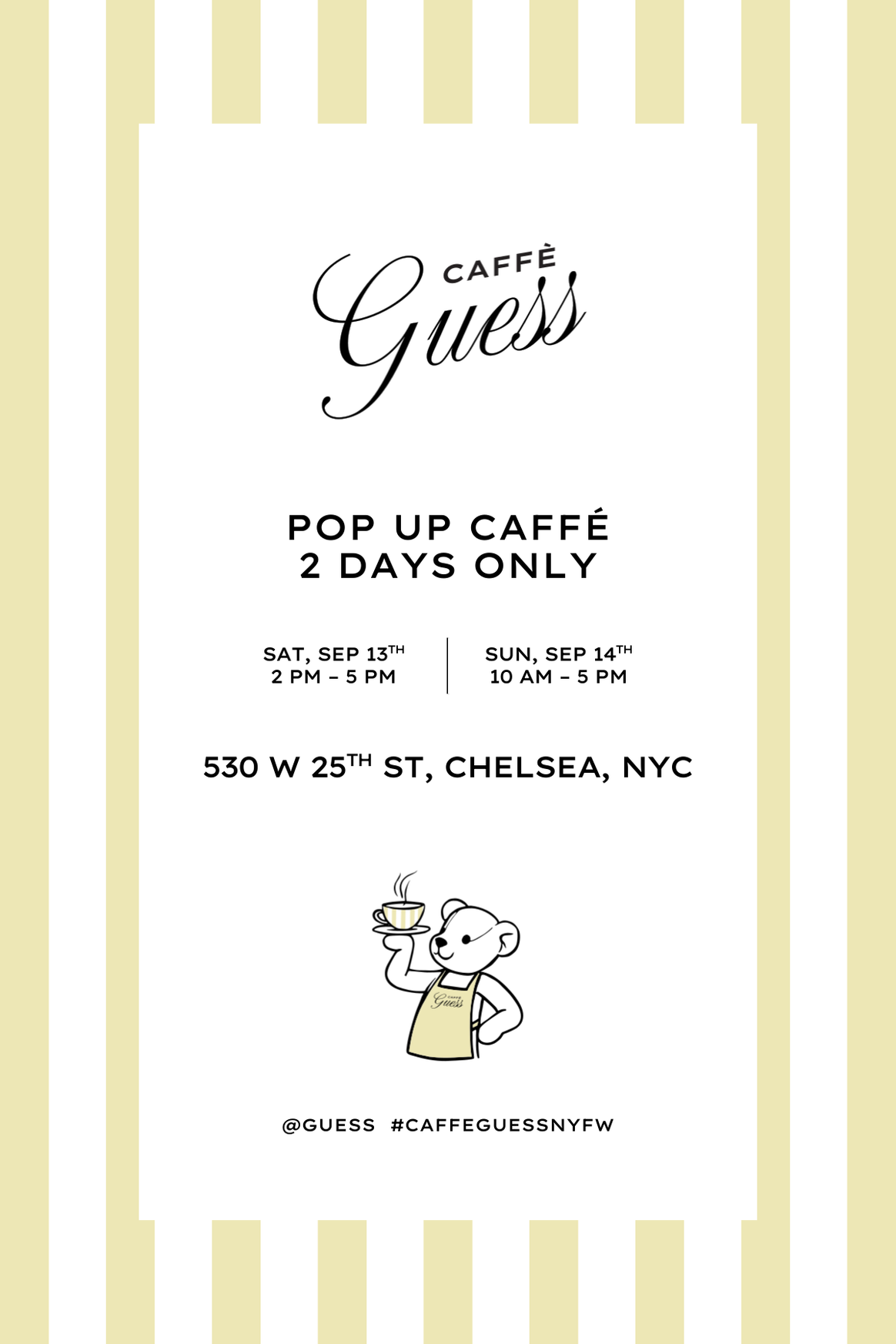 Caffe Guess during NYFW