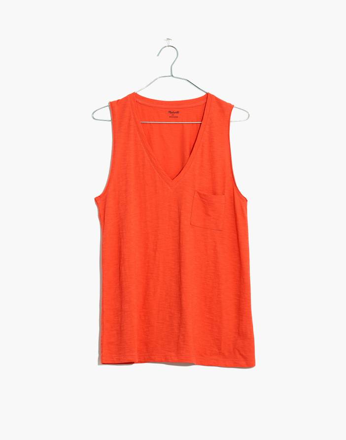 Whisper Cotton V-Neck Pocket Tank | Madewell