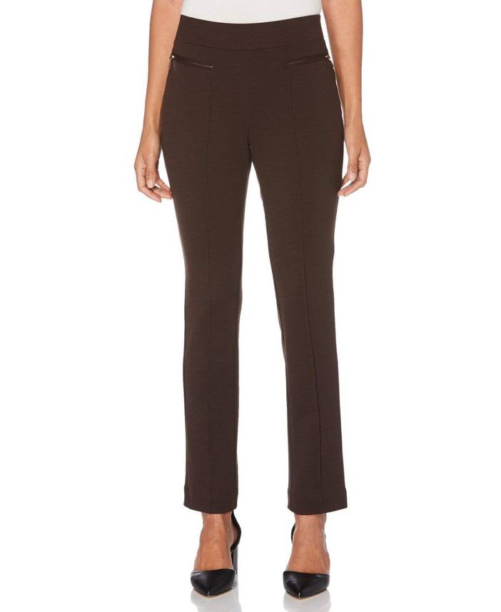 Women's Petite Ponte Knit Slim Leg Pants - Comfort Fit | Rafaella