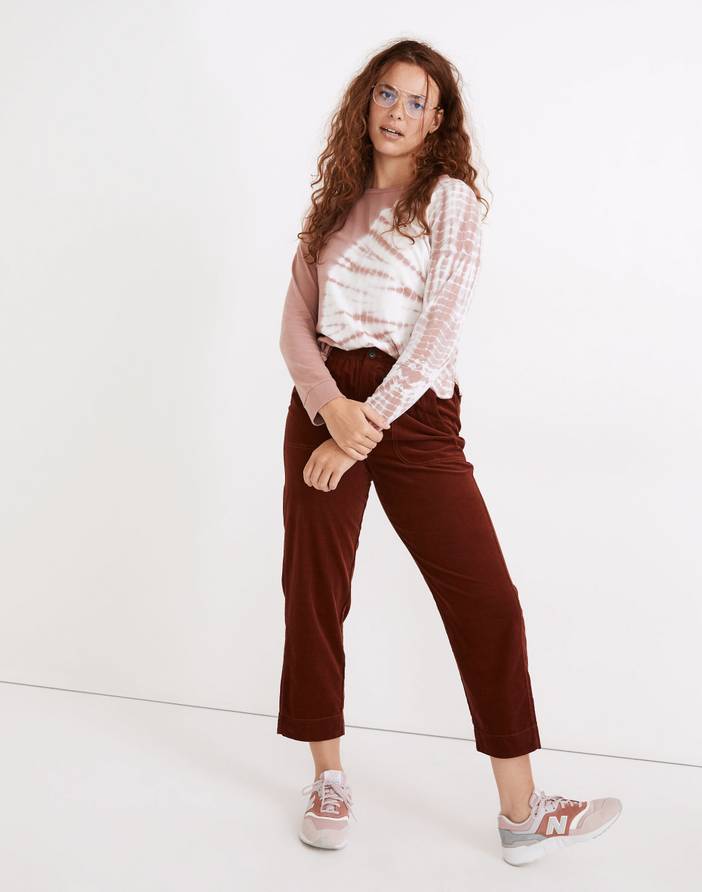 Curvy Tapered Huston Pull-On Crop Pants in Corduroy | Madewell