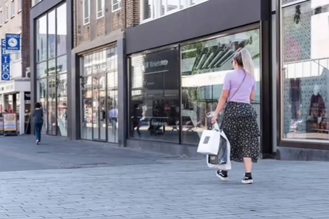 Customer in a shopping street