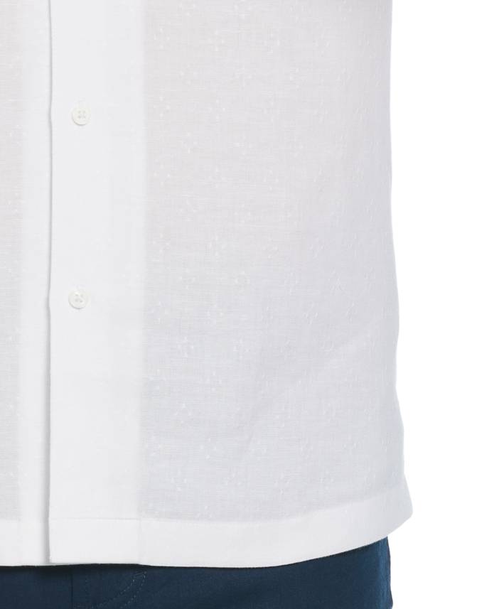 Men's Linen Blend Dobby Camp Collar Short Sleeve Shirt | Cubavera