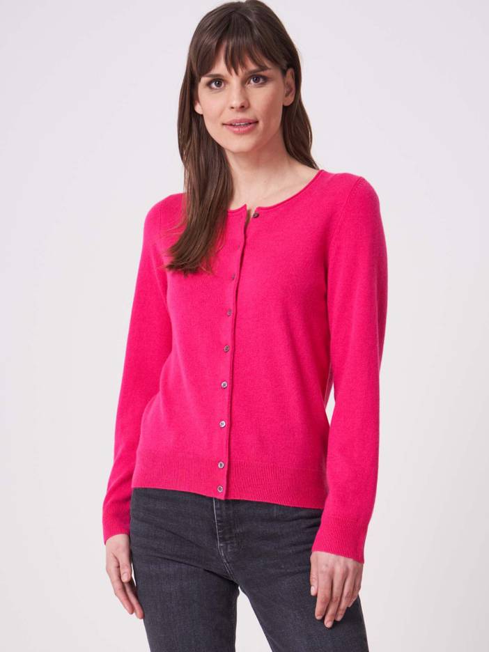 Basic fijngebreid vest met ronde hals van biologisch cashmere | Repeat Cashmere