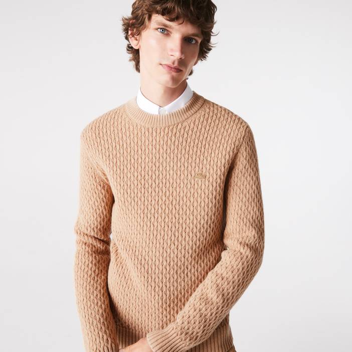 Herren Lacoste Pullover aus Wolle mit Zopfmuster | Lacoste