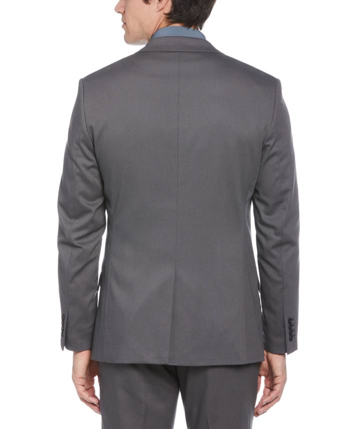 Men's Slim Fit Performance Tech Suit Jacket in Smoked Pearl/Gray, Size 40 | Short, Polyester/Elastane/Viscose | Perry Ellis