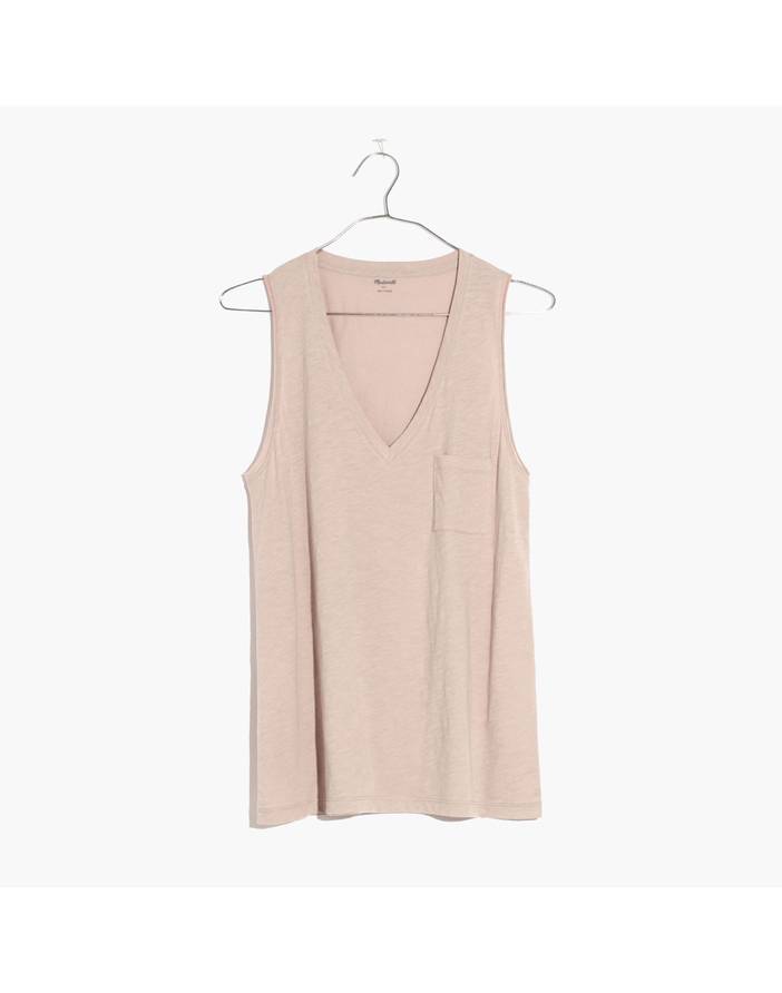 Whisper Cotton V-Neck Pocket Tank | Madewell