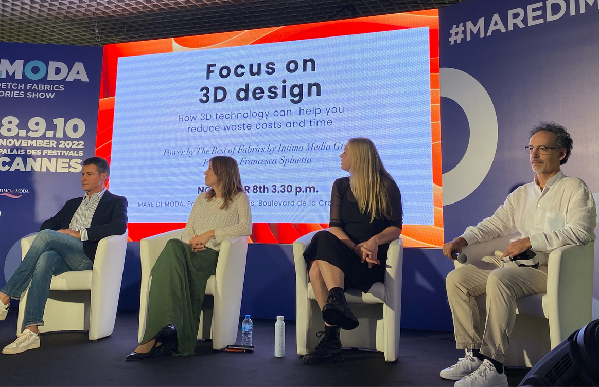 Imagen de la conferencia "How 3D technology can help you reduce waste, costs and time" tomada por Alicia Reyes Sarmiento en Mare di Moda
