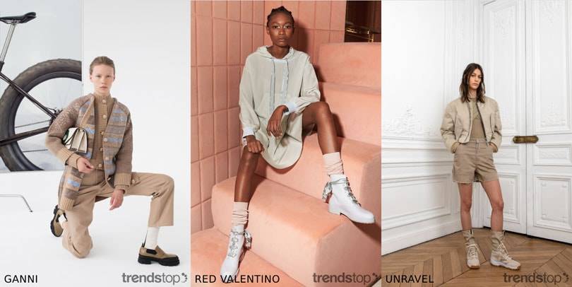 Beelden via Trendstop, van links naar rechts: Preen by Ganni,
Red Valentino, Unravel, allen Resort 2020