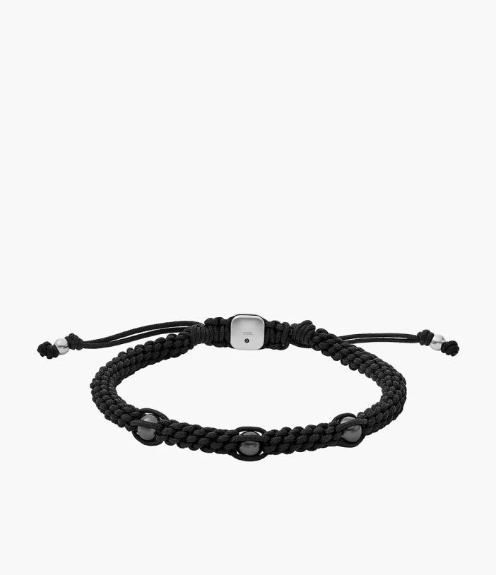 Autumn Beads Black Nylon Cord Beaded Bracelet | Fossil Outlet