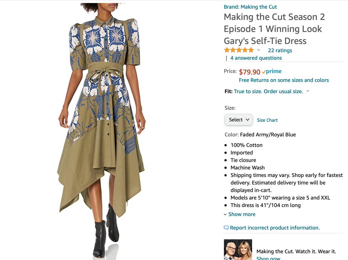 Making the Cut's first winning look of Season 2 by Gary Graham on Amazon.com