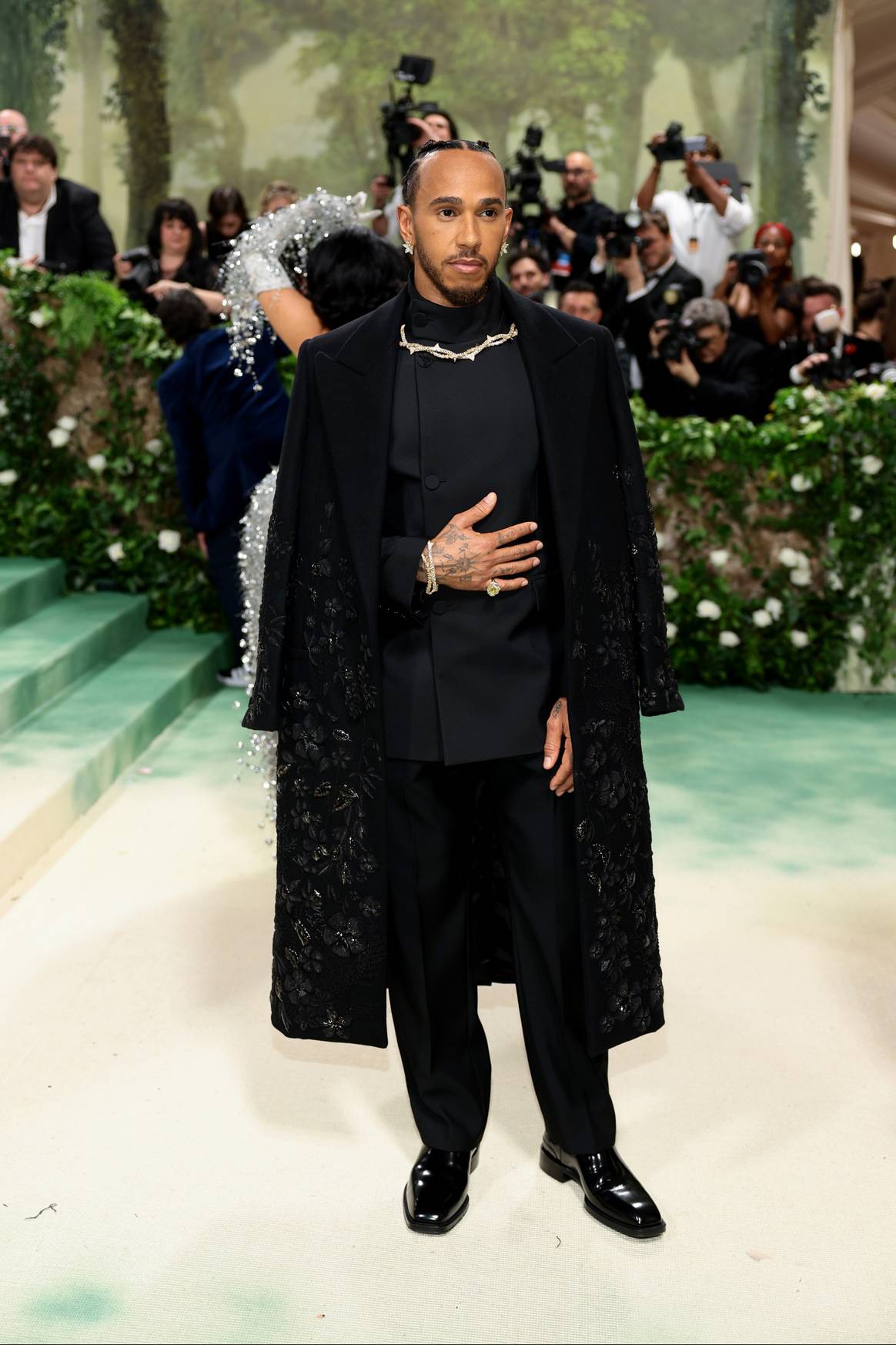 Lewis Hamilton in Burberry.