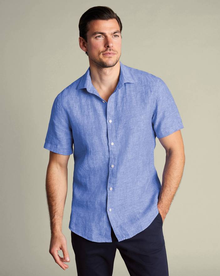 Men's Charles Tyrwhitt Pure Short Sleeve Casual Shirt | Charles Tyrwhitt