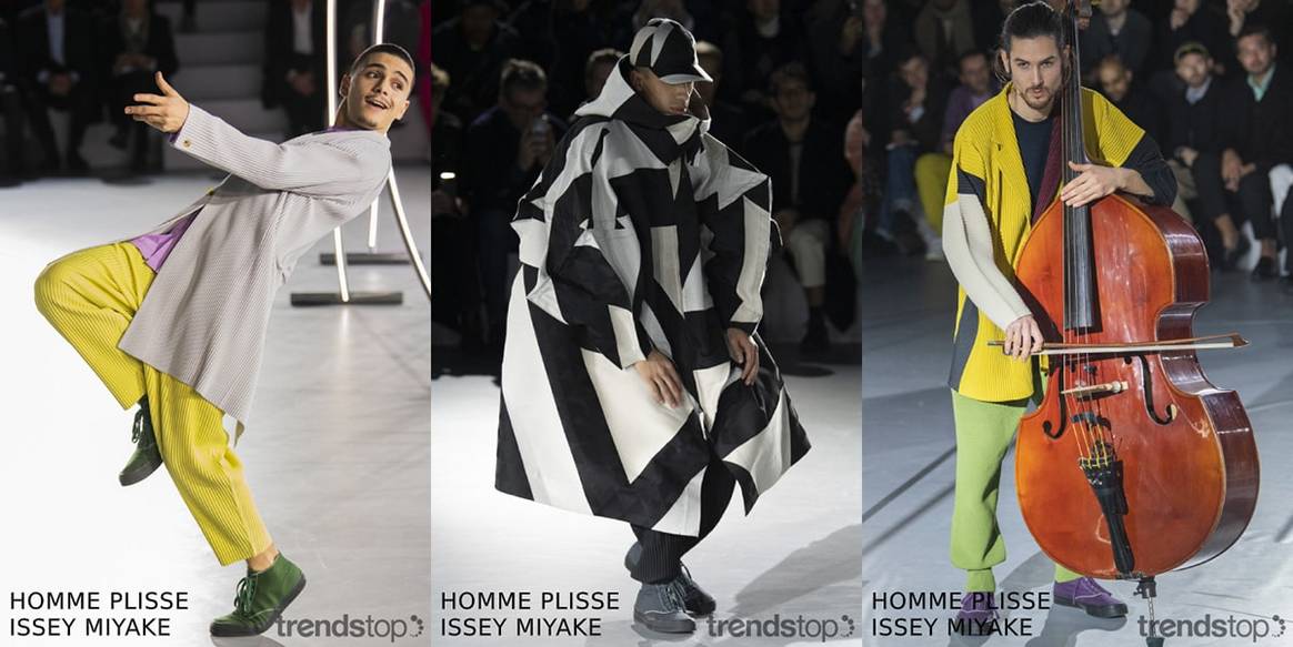 Imágenes cortesía de Trendstop, de izquierda a derecha: todas
de Homme Plisse de Issey Miyake, de la colección de Otoño/Invierno 2019-20