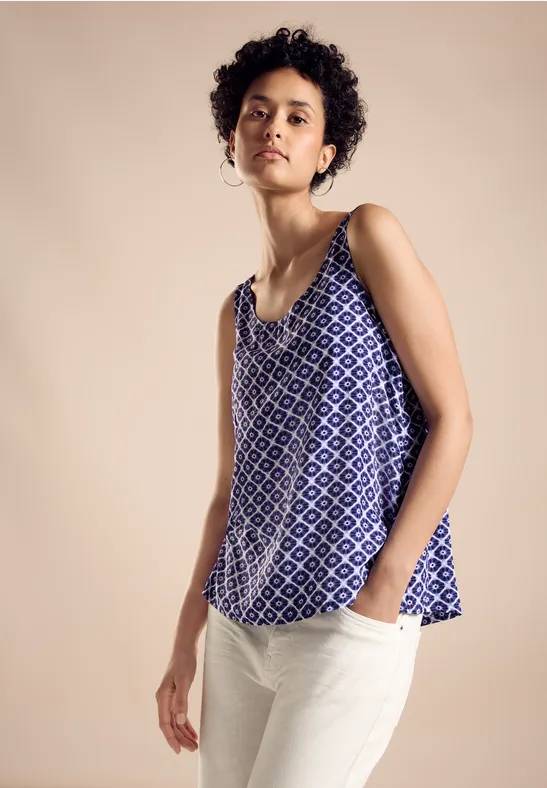 Frauen Blusentop mit Print in Blau | Street One