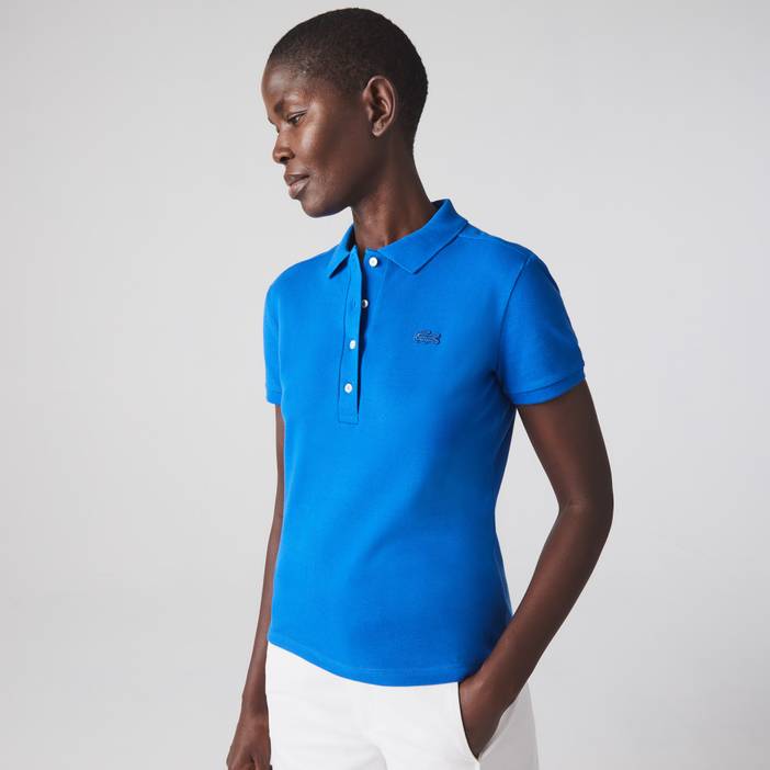 Slim Fit Damen Lacoste Poloshirt aus Stretch-Baumwoll-Piqué | Lacoste