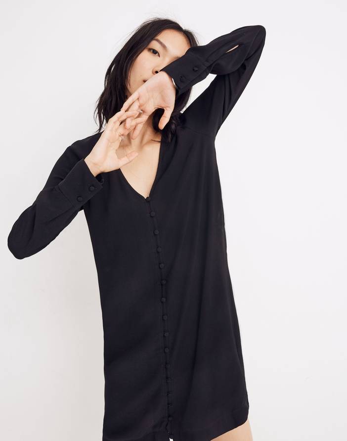 Heather Long-Sleeve Button-Front Dress | Madewell