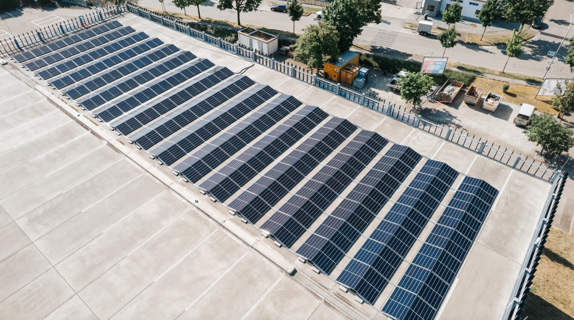 Die Photovoltaik-Anlage am Standort Heilbronn.