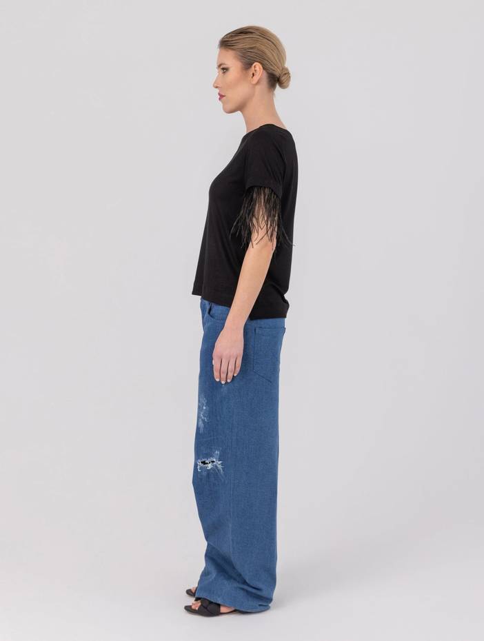 Ariel - T-Shirt mit abnehmbaren Federn | Helene Galwas