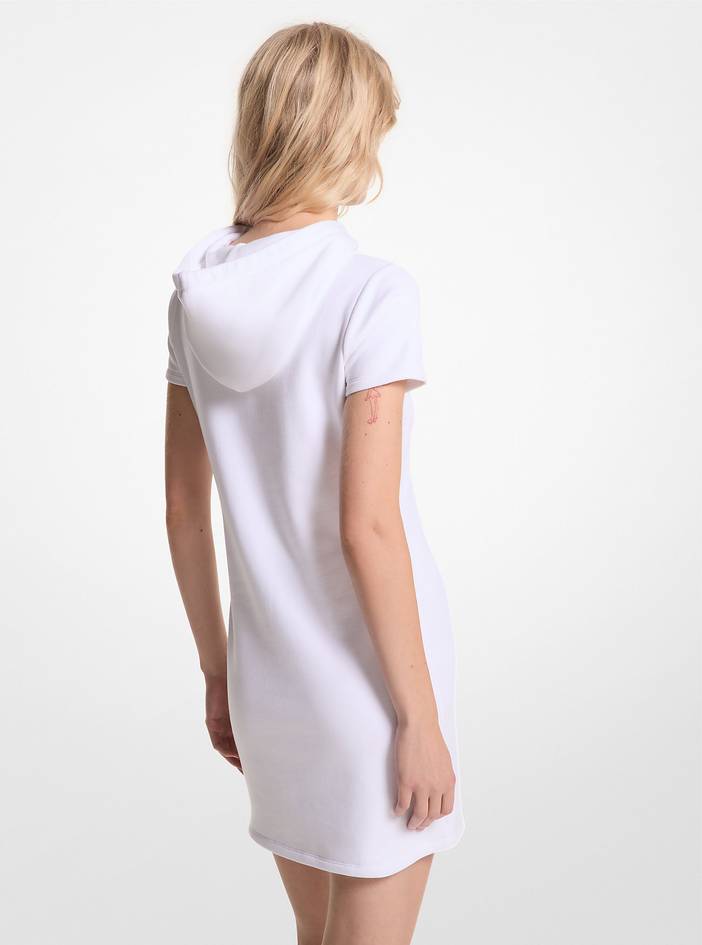 MK Empire Logo Organic Cotton Terry Hoodie Dress | Michael Kors