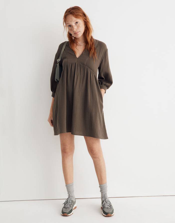 Lightspun V-Neck Mini Dress | Madewell