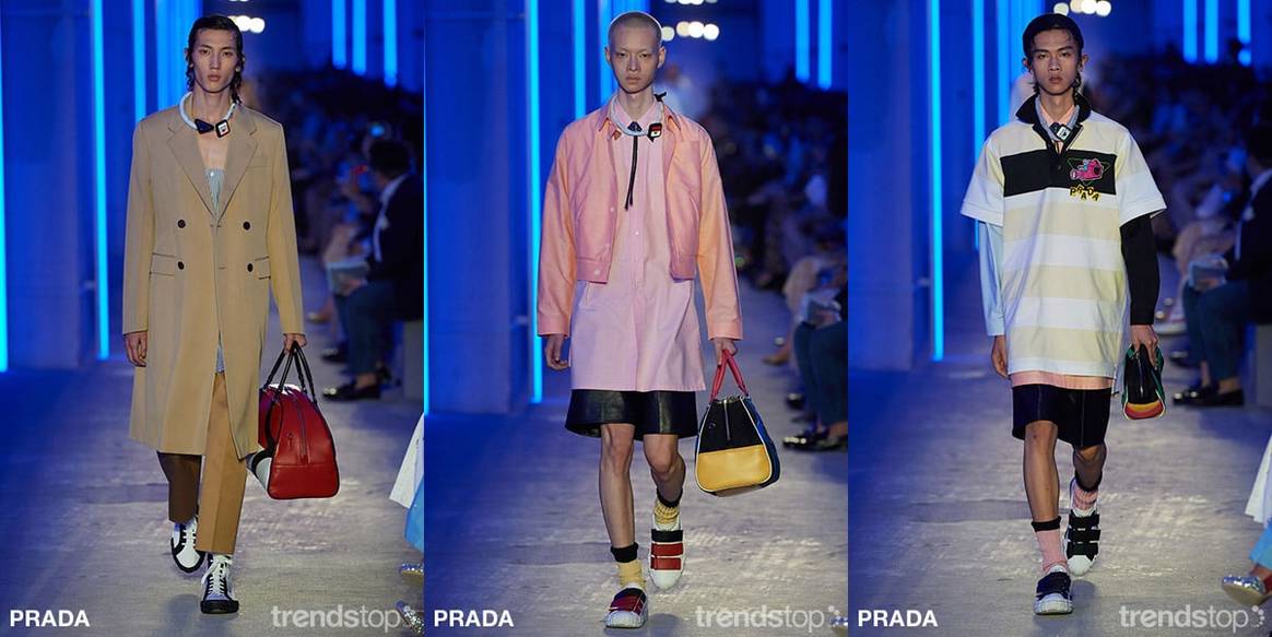 Beelden via Trendstop, van links naar rechts: Prada, allen Voorjaar/Zomer 2020.