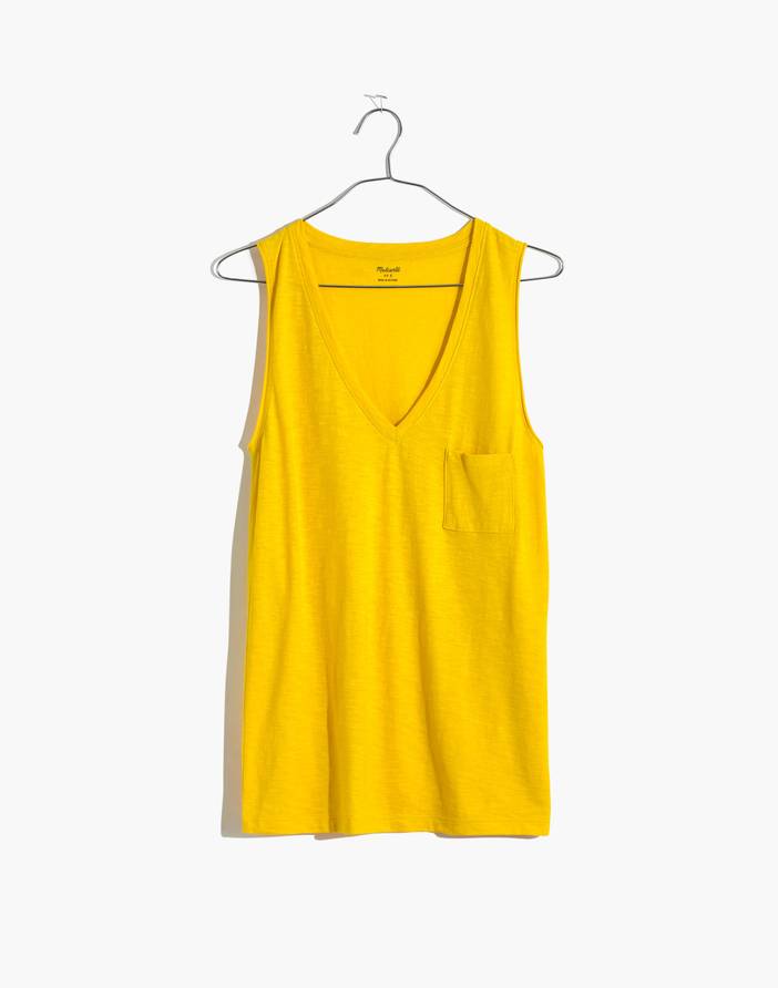 Whisper Cotton V-Neck Pocket Tank | Madewell
