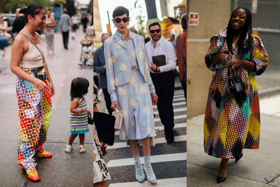 New York SS24 street style: Polka dots Looks