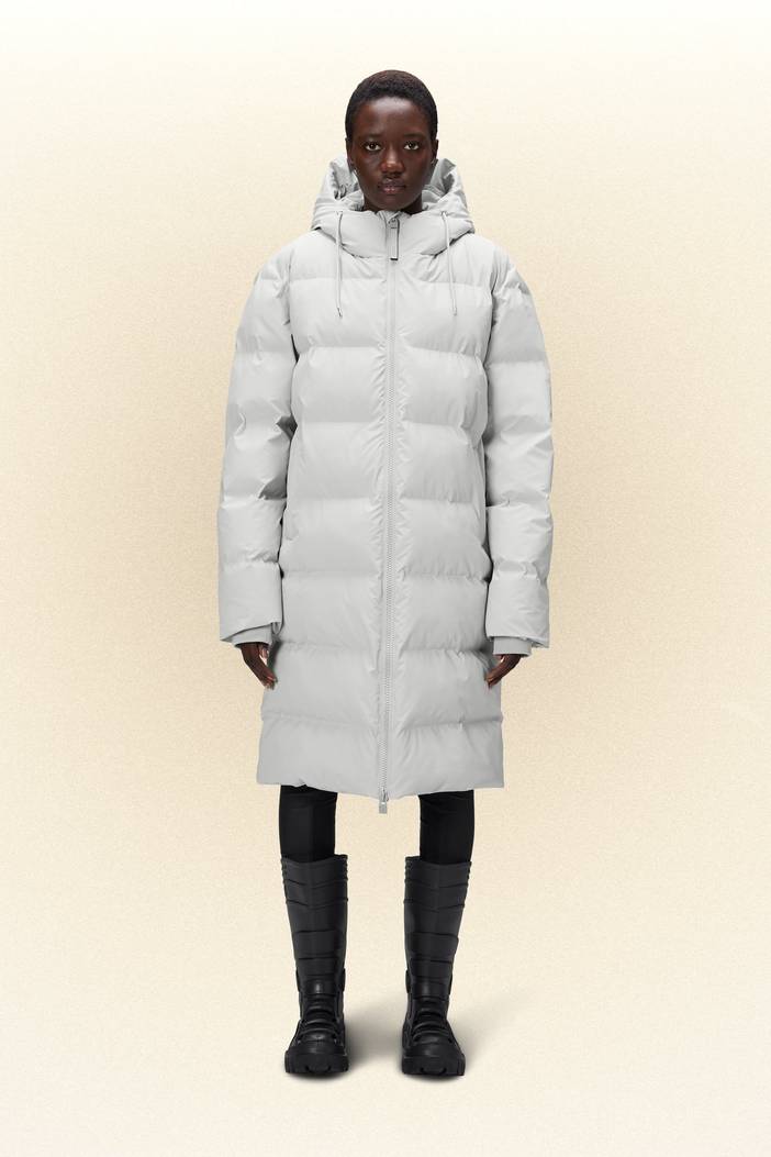 Alta Long Puffer Jacket - Black | Rains