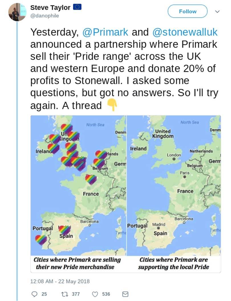 Primark wird wegen seiner Pride Collection des “Pinkwashing” beschuldigt