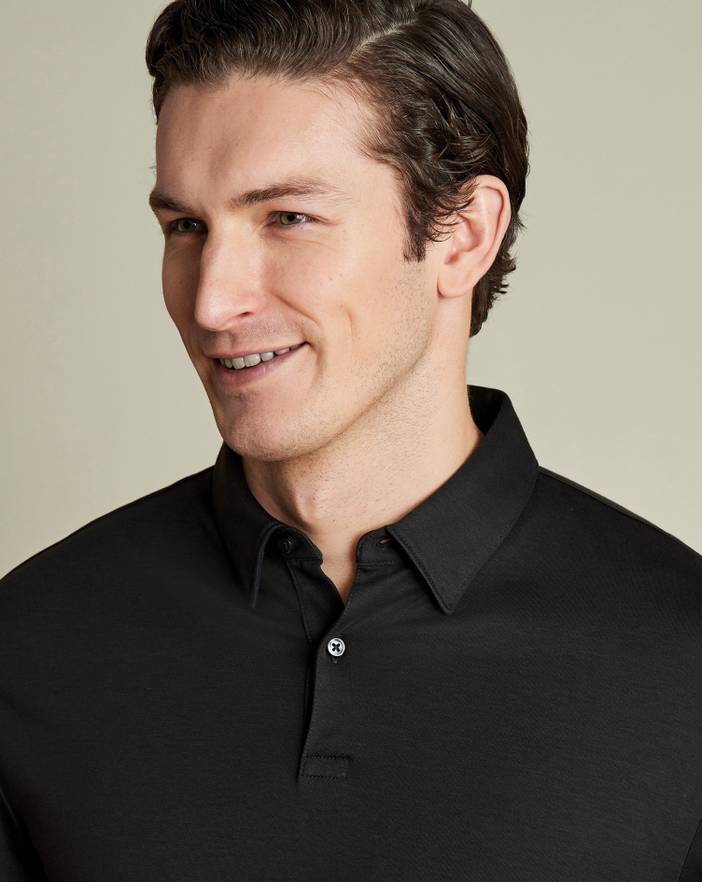 Men's Charles Tyrwhitt Long Sleeve Smart Jersey Polo Shirt | Charles Tyrwhitt