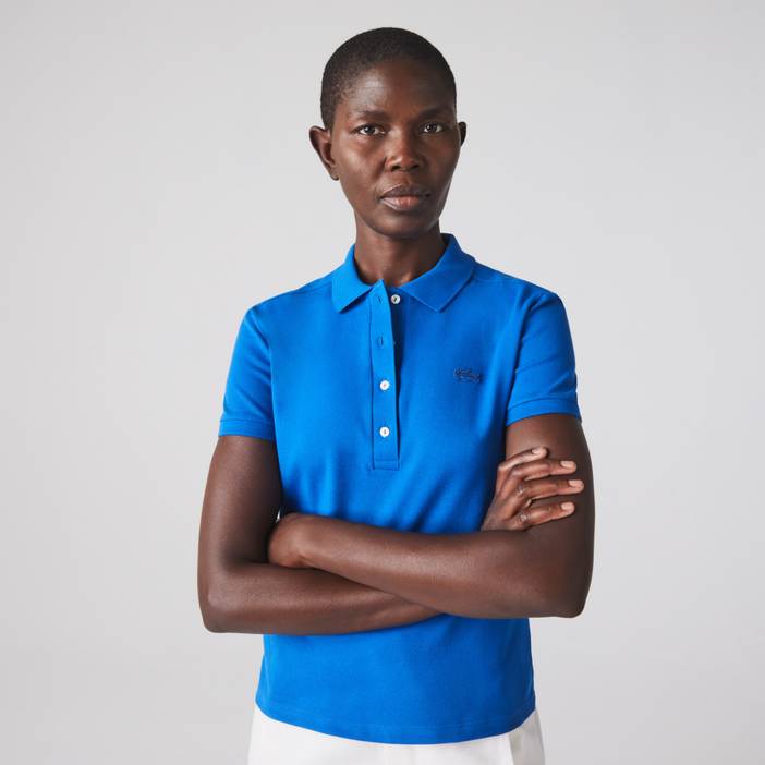 Slim Fit Damen Lacoste Poloshirt aus Stretch-Baumwoll-Piqué | Lacoste