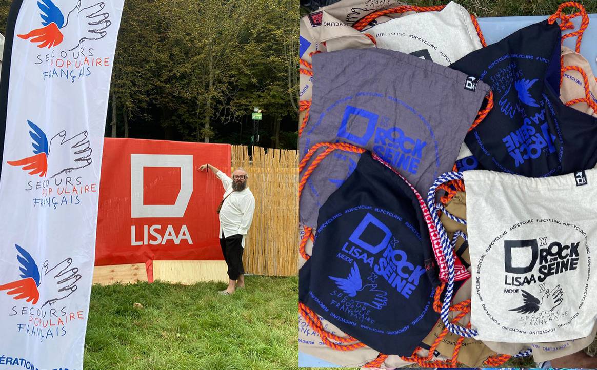 Stand Romain Boyer sur le stand Lisaa Mode / Secours Populaire. Rock en Seine 2023