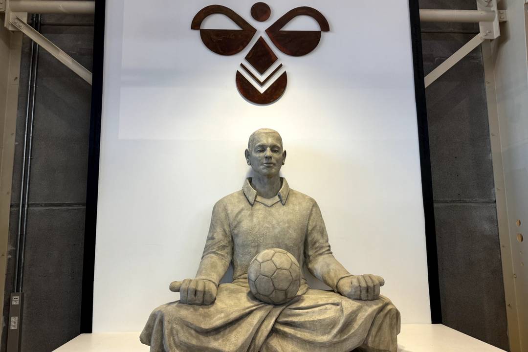 "Footballer Buddha" at the Hummel headquarters in Aarhus, Denmark  Credits: Ole Spötter for FashionUnited