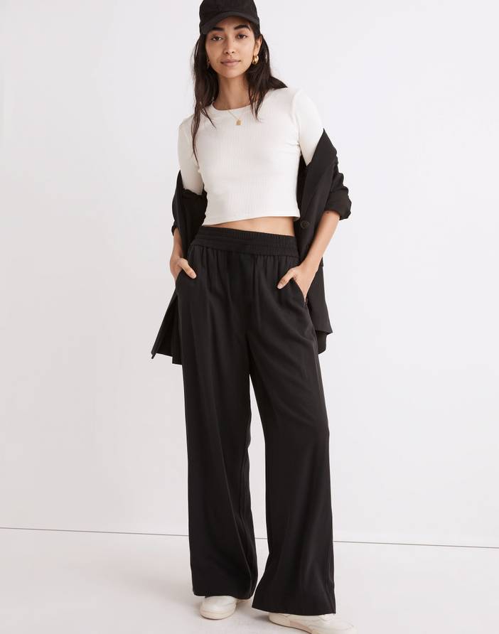 Petite Drapeweave Carley Wide-Leg Pants | Madewell
