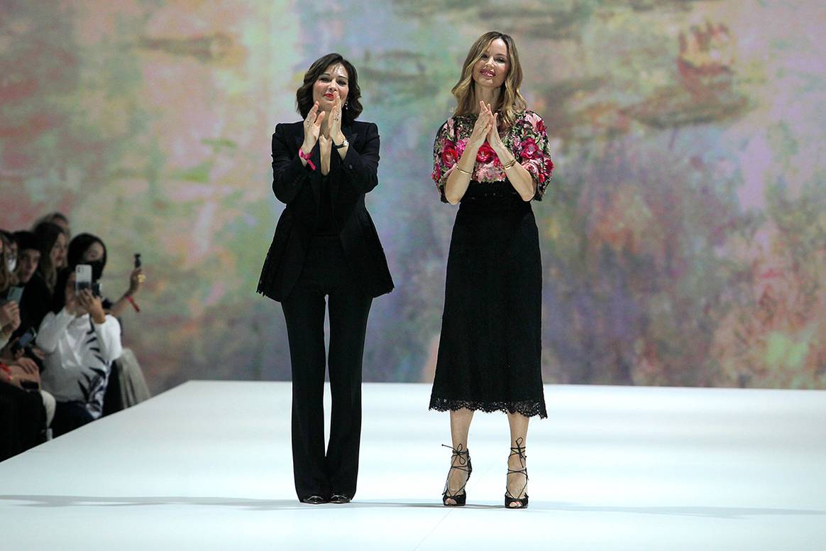 Photo Credits: Alessandra Rinaudo, directora artística de Pronovias, y Georgina Chapman, cofundadora y directora creativa de Marchesa.