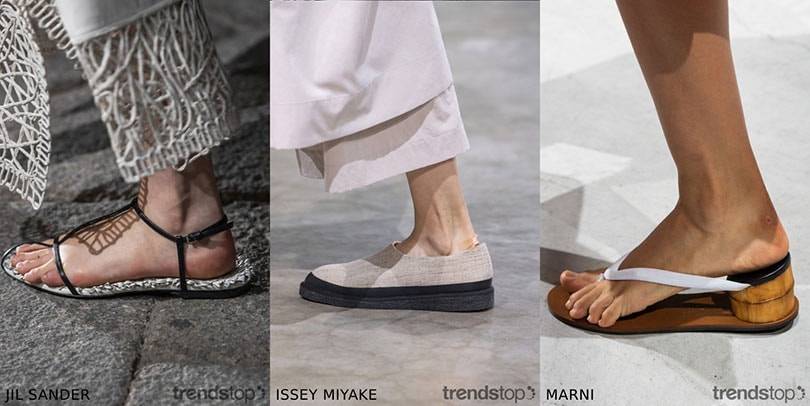 Beelden via Trendstop, van links naar rechts: Jil Sander, Issey Miyake, Marni, allen Voorjaar Zomer 2020.