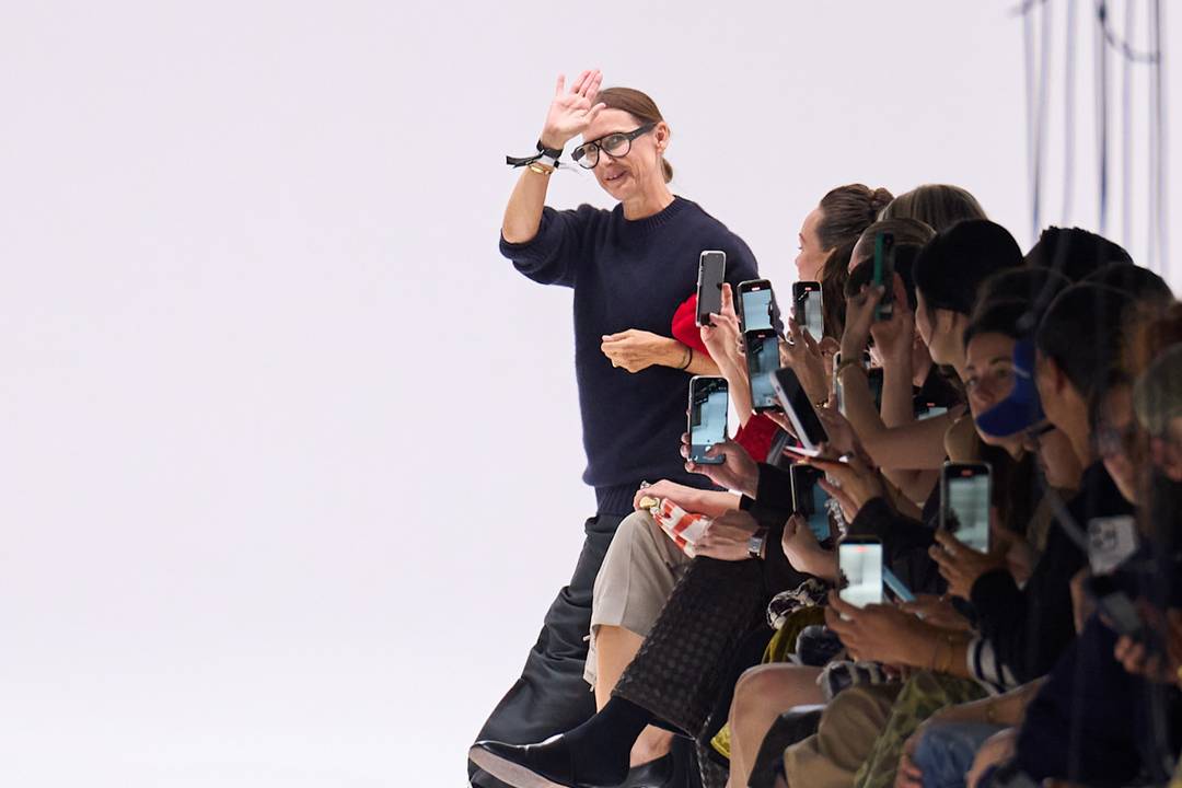 Louise Trotter at the finale of Bottega Veneta SS26.