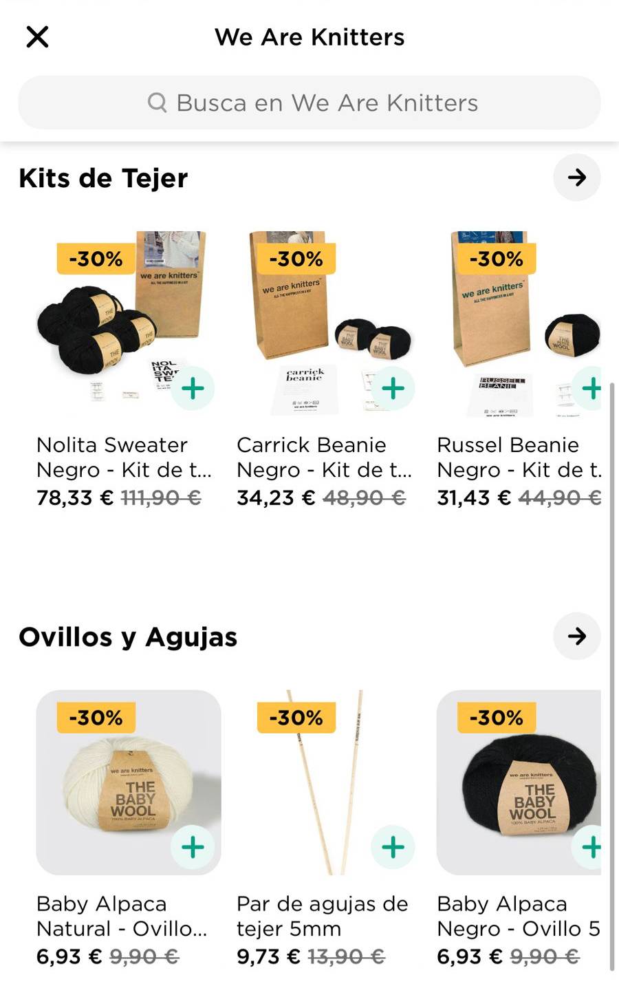 Imagen We Are Knitters en app de Glovo