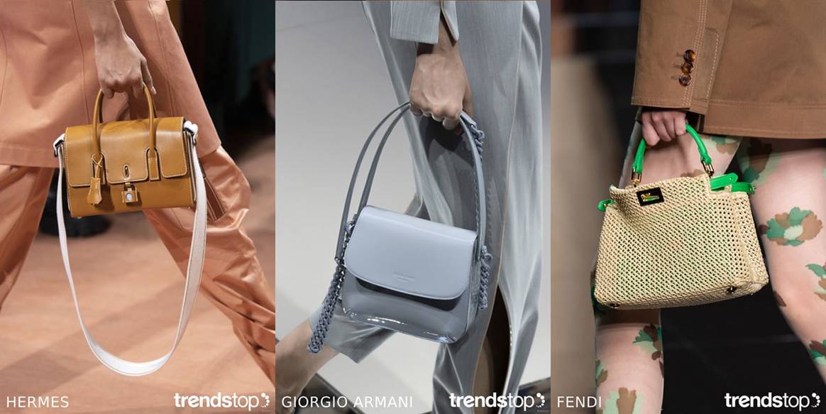 Immagini per gentile concessione di Trendstop, da sinistra a destra:
Hermes, Giorgio Armani, Fendi, tutto spring summer
2020.