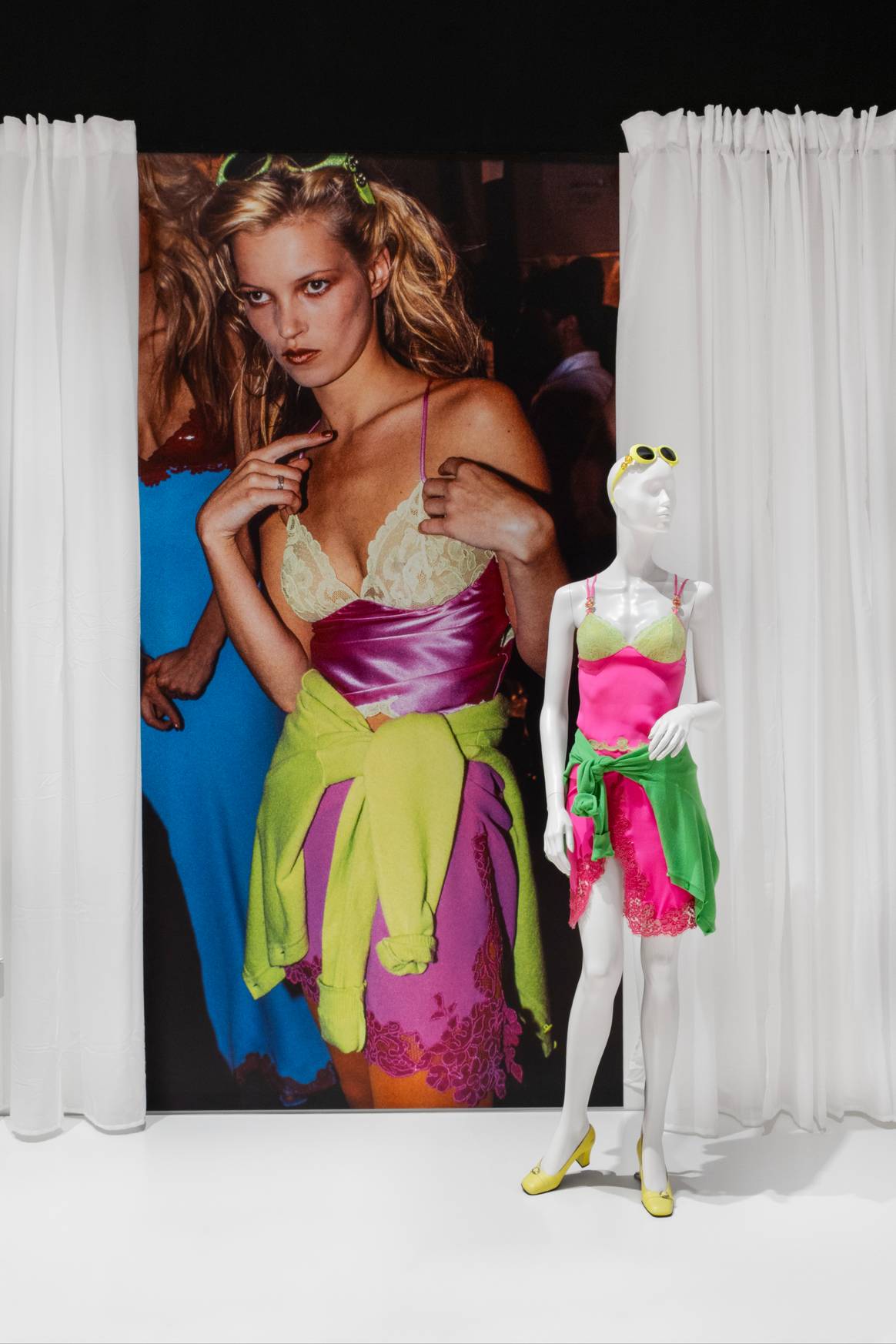Gianni Versace Retrospective exhibition in Malaga, featuring Kate Moss