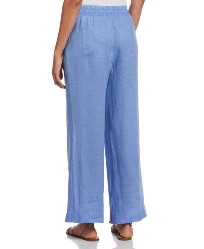 Women's Wide Leg Drawstring Linen Pants | Rafaella