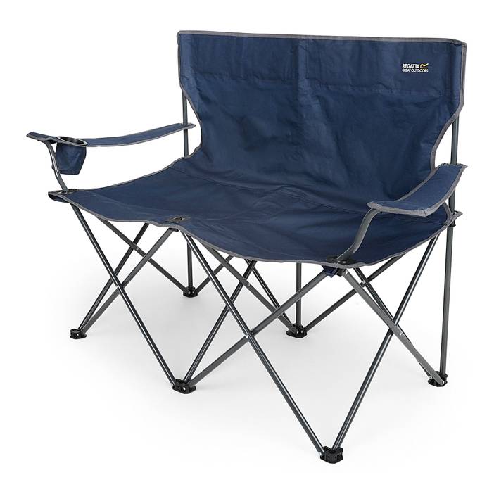 Durable Isla Double Camping Chair With Storage Bag Black Seal Grey Regatta