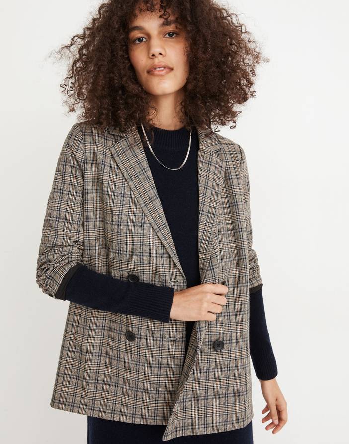 Caldwell Double-Breasted Blazer in Miltmore Plaid | Madewell